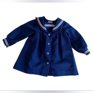 Vintage Girl's Navy Blue Sailor Dress, Size 3
